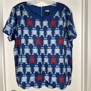 Her Universe Star Wars Blue R2-D2 Satin Top Size Large